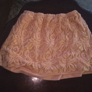 Pink floral skirt with pockets